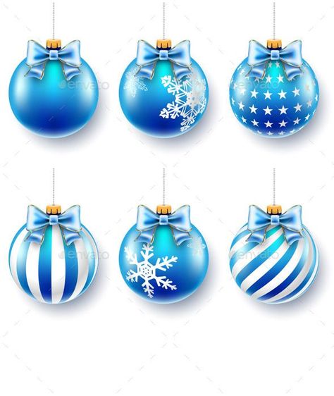 Blue Christmas Balls on Gift Bows Isolated on white. Zip file contains fully editable vector file eps10. Scalable: to any size without quality loss. Vector objects separated and grouped. I recommend a vector editing in Adobe Illustrator from a CS and above. Christmas Balls Drawing, Balls Drawing, Blue Christmas Balls, Painting Reference, Christmas Vector, Light Magic, Gift Bows, Holiday Illustrations, Christmas Vectors