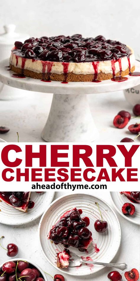 Dessert With Cherries, Cherry Topping For Cheesecake, Cheesecake From Scratch, Making Cheesecake, Homemade Cherry Sauce, Vanilla Cheesecake Recipes, Chesse Cake, Chicken Tortillas, Strawberry Cheesecake Bites