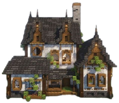 Mc House For 2, Cool Minecraft Mansions, Mob Grinder Minecraft Aesthetic, Mc Building Ideas House, Cute Minecraft Mansions, Dark Cottagecore Minecraft, Minecraft House Exterior Design, Gray Sun Minecraft, Minecraft Medieval Town House