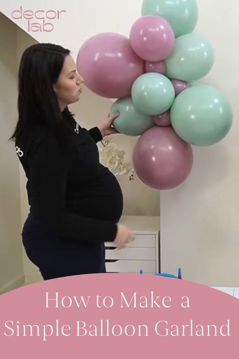 Diy Balloon Garland With Fishing Line, Balloon Arch With Fishing Line, Ballon Backdrop Simple, Simple Balloon Garland Diy, Balloon Garland With Fishing Line, Organic Balloon Garland Tutorial, Balloon Garland Tutorial Video, Balloon Garland Diy Tutorials Videos, How To Make Balloon Garland Tutorials