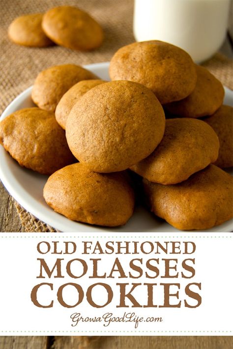 Drop Molasses Cookies, Drop Molasses Cookies Recipe, Almond Flour Ginger Molasses Cookies, Molasses Raisin Cookies, Molasses Drop Cookies, Soft Molasses Cookie Recipe, Cookies Molasses, Old Fashioned Molasses Cookies, Soft Molasses Cookies