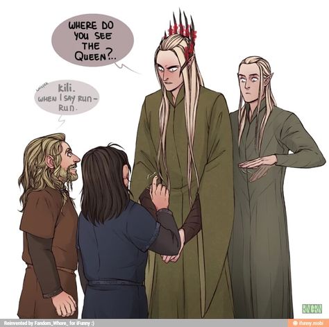 Bilbo And Thranduil, Legolas X Kili, Kili Durin Fan Art, Legolas Fanart Cute, The Hobbit Fili And Kili, Fili X Kili Fanart, Fili Hobbit Fan Art, Thranduil X Bilbo, Bilbo X Kili