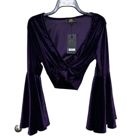 Nwt Lucky & Blessed L&B Bell Sleeve Purple Velvet Crop Long Sleeve Top M. Fall, Selena Quintanilla, Jaripeo, Western, Rodeo, Boho, Bohemian, Hippie, Nomad Purple Long Sleeve Top, Bell Sleeve Tops, Dark Purple Outfit, Vintage Bell Sleeve Top, Bell Sleeve Shirt Hippie, Bell Sleeve Top 70s, Vintage Purple Long Sleeve Tops, Purple Bell Sleeve Top, Velvet Bell Sleeve Top