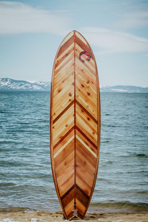 Handmade Hollow Wooden Stand Up Paddle Board. Hand Painted in South Lake Tahoe Ca. Recycled Wood Functional Art Projects, Cedar Strip Kayak, Wooden Paddle Boards, Wood Paddle Boards, Outdoor Hobbies, Surfboard Skateboard, Wood Kayak, Wood Paddle, Wood Surfboard