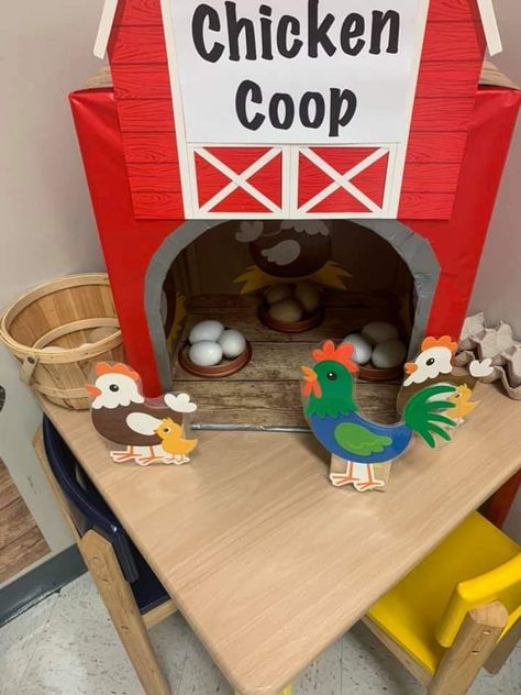 Preschool Groundhog, Farm Classroom, Farm Activities Preschool, Hen Coop, Chicken Boxes, Color Sorting Activities, Farm Unit, Farm Animals Theme, Farm Preschool