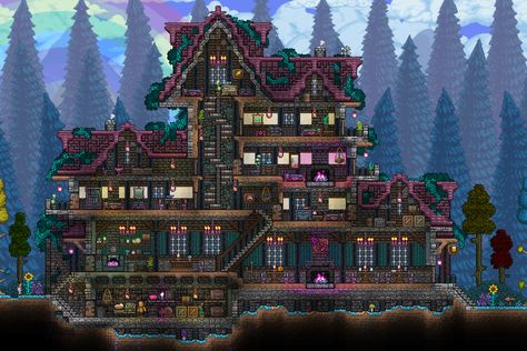 Terraria Medieval House, Terraria Castle, Minecraft Medieval Buildings, Stairs 3d, Terraria Base, Terraria Design, Terraria Game, Terrarium Base, Terraria Tips