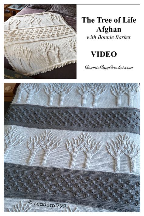 Tree of Life Afghan Blanket Free Crochet Pattern and Video Tutorial Tree Of Life Afghan Crochet Free Pattern, Vintage Afghan Crochet Patterns, Tree Of Life Crochet Pattern Free, Crochet Tree Of Life Pattern Free, Crochet Tree Pattern Free, Crochet Tree Blanket, Teddy Bear Clothes Patterns, Crochet Tree Of Life, Purse Design Ideas