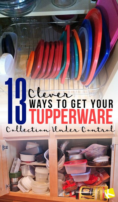 13 Clever Ways to Get Your Tupperware Collection Under Control Tupperware Organizing, Tupperware Storage, Kitchen Sink Organization, Kitchen Organization Diy, Diy Kitchen Storage, Kitchen Cabinet Organization, Storage Hacks, Kitchen Tops, Trendy Kitchen