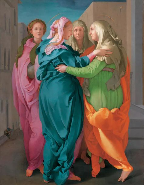 Visitation (c. 1520), Jacopo Carucci, known as Pontormo. Parish of San Michele Arcangelo in Carmignano. Istoria Artei, Morgan Library, Getty Museum, San Michele, Caravaggio, Bellini, Religious Art, Art Movement, Art Show