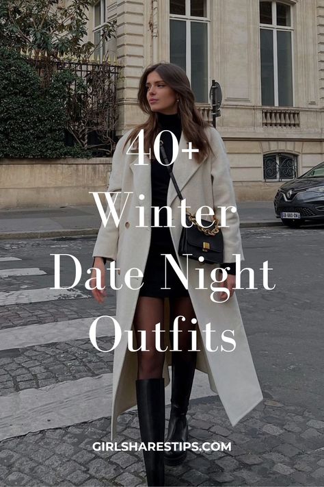 Get inspired with 40+ winter date night outfits that blend cute and comfy styles! From simple casual looks to dressy ensembles, discover how to stay stylish even in cold weather. Think cozy evenings out in classy black pants or an elegant blazer paired with brown boots. Whether it's a birthday celebration or a romantic dinner, these trendy outfits will have you looking fabulous. Embrace the baddie vibe with flats or ankle boots—perfect for any night out! 2024 Holiday Party Outfit Casual, Winter Outfits For Party Night Out, Knee High Boots Outfit With Jeans, Aspen Night Outfit, Winter Birthday Outfit For Women Classy, Winter Evening Outfits Classy, Outfit Ideas Winter Night Out, Outfit Ideas For Dinner Date Night Out, Winter Outfits For Birthday