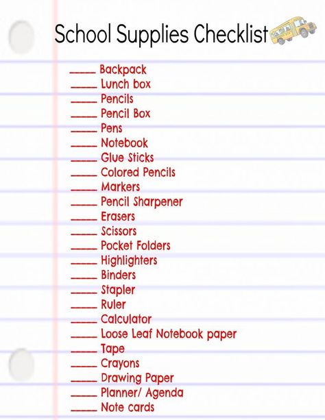 School Supplies Checklist, High School Supply List, High School Supplies, Middle School Supplies, Escuela Diy, Back To School List, Back To University, School Supplies Highschool, School Suplies