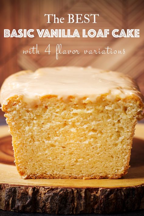 Vanilla Pudding Bread, Easy Cake Loaf Recipe, Vanilla Bean Loaf Cake, Easy Dessert Loafs, Iced Loaf Cake, Vanilla Cake Recipe No Eggs, Vanilla Loaf Cake Recipes Moist, Basic Loaf Cake Recipe, Quick Loaf Cake