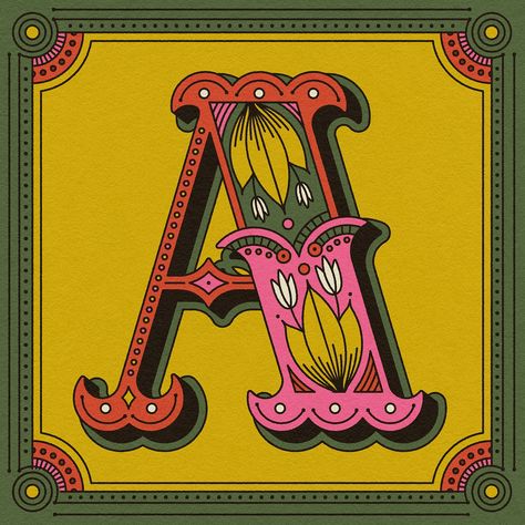 Big A by Alaina Johnson on Dribbble Letter A Illustration, Typography Creative, Font Painting, Illustrated Type, Hand Lettering Design, Font Illustration Typography, B Typography, A Monogram, Indian Typeface Design