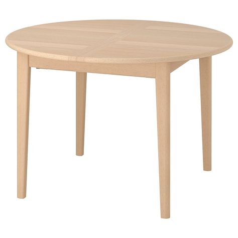 SKANSNÄS extendable table, light beech/veneer, 115/170 cm SKANSNÄS table offers a modern flair inspired by Scandinavian design heritage. Wooden elegance made for years of use thanks to a sturdy frame, thick veneer tabletop and smooth butterfly leaf extension. Ikea Lisabo Table, Ikea Round Table, Lodge Plans, Ikea Dining Table, Ikea Dining, Ikea Food, Extendable Table, Circular Table, Organization Furniture