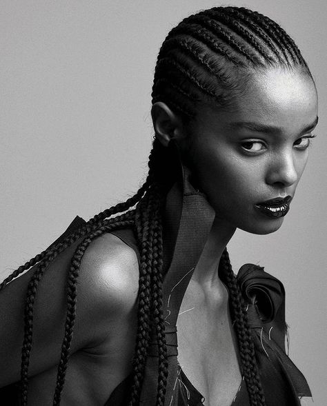 African Model Portrait, Commercial Photoshoot Models, Black Model Test Shoot, Black Editorial Hair, Makeup Model Photography, Portfolio Moodboard, Shoot Moodboard, Cornrows Natural Hair, Box Project