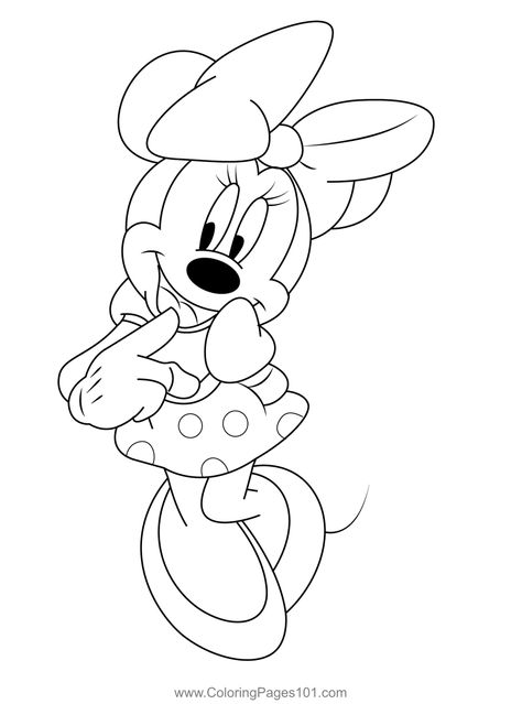 Smile Minnie Think Coloring Page Minnie Mouse Birthday Coloring Pages, Mouse Coloring Pages, Minnie Mouse Coloring Pages, Mouse Art, Birthday Coloring Pages, Free Coloring Sheets, Disney Colors, Minnie Mouse Birthday, Colouring Book