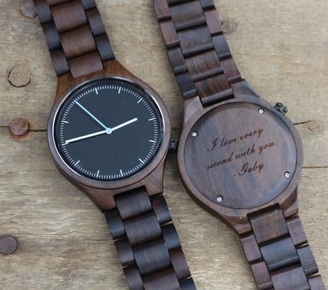 Watch Engraving Ideas For Boyfriend, Watch Engraving Ideas For Husband, Watch Engraving Ideas, Wooden Watch Engraved, Watch Wood, Groomsmen Watches, Gifts Husband, Engraved Watch, Personalized Watch