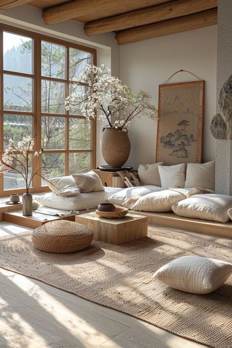 Living Room Concept Board, Salon Japandi, Spa Living Room, Zen Style Interior Design, Elegant Japandi, Living Room Zen, Glamorous Bedroom Decor, Zen Style Interior, Japandi Style Living Room