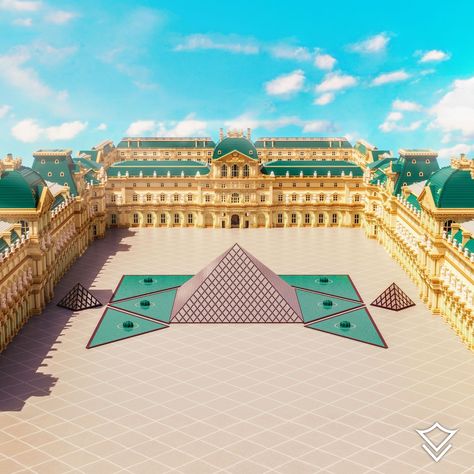 Recreation Architecture, Paris Minecraft, Building Minecraft, Paris Louvre, Minecraft Inspiration, Minecraft Architecture, Minecraft Builds, Louvre Paris, The Louvre