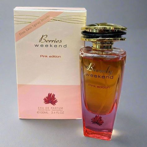 Start your perfume collection with...Weekend Berries Pink Edition By Fragrance World a feminine fragrance with a contemporary, refreshing, citrus tone. What's in the box 1 x Perfume 1 x Deo Spray Check out the stores link in bio. #arabianperfumes #forher Berry Perfume, Bvlgari Fragrance, Feminine Fragrance, Perfume Collection, Link In Bio, Berry, Spray, Fragrance, Pink