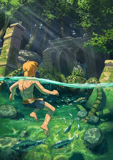 Zelda Art, Legend Of Zelda Breath, Arte Sketchbook, Fantasy Art Landscapes, Arte Fantasy, 판타지 아트, Breath Of The Wild, Environment Concept Art, The Legend Of Zelda