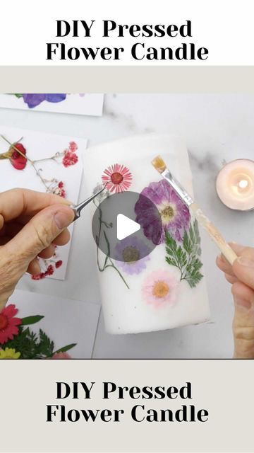 Adding Dried Flowers To Candles, Candle Making With Flowers, Adding Dried Flowers To Candles Diy, Floral Candles Diy, Pressed Flower Candles, Diy Candles With Flowers, Dried Flower Candles, Diy Candle Sticks, Branches Diy