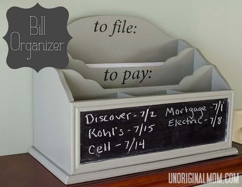 Sponsored: I stay organized by using a bill organizer @Fellowes, Inc., Inc. #MC Love this bill organizer with a chalkboard Diy Mail Organizer, Bill Organizer, Diy Mail, Mail Sorter, Bill Organization, Organizing Hacks, Mail Organizer, Creative Home Decor, Ikea Diy