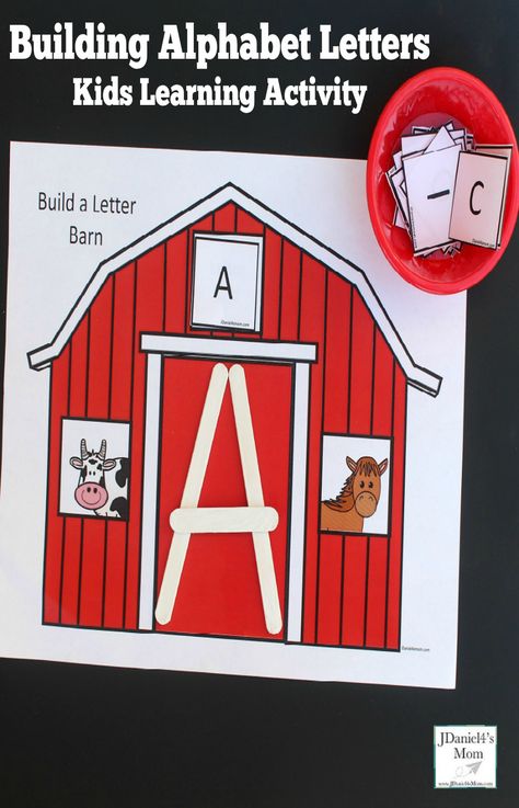 Building Alphabet Letters Kids Learning Activity #STEM #farm #alphabet #buildingactivity #printable #worksheet #jdaniel4smom #basedonabook Farm Activities Preschool, Teaching Preschoolers, Farm Animals Preschool, Farm Theme Preschool, Snowmen Activities, Farm Preschool, Abc Activities, Farm Activities, Stem Activity