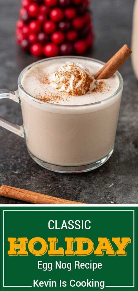 Warm Eggnog Drinks, Thick Eggnog Recipe, Egg Nogg, Alcoholic Eggnog, How To Make Eggnog, Rich Holiday, Eggnog Drinks, Holiday Eggnog, Creamy Eggnog