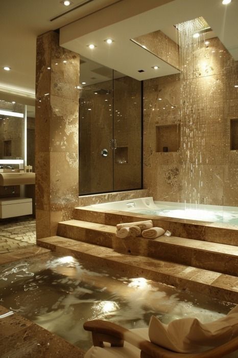 Walk In Jacuzzi Tub, Jacuzzi Bathroom Design, Bathroom Elegant Luxury, Dream Shower Walk In, Bathroom Design With Tub, Bathroom Jacuzzi Tub Ideas, Modern Jacuzzi, Bath Tub Design, Jacuzzi Bath Tub