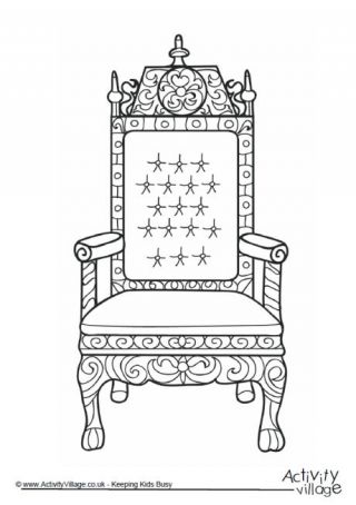 Throne Colouring Page 1 Throne Sketch, Throne Drawing, King Throne, King On Throne, King Chair, Royal Throne, Chair Drawing, Family Coloring Pages, Fantasy Furniture