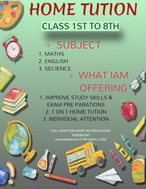 Home Tuition Poster, Tuition Poster Design, Tuition Banner, Tuition Advertisement, Class Poster Ideas, Tuition Flyer, Tuition Poster, Pamplet Design, Class Poster Design