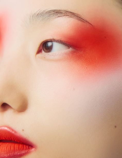 Chunjie Liu & Liu Huan Harper’s Bazaar China Beauty Editorial Red Makeup Looks, China Beauty, Makeup Editorial, Statement Tops, Bold Makeup Looks, Red Makeup, Photography Makeup, Bold Makeup, Beauty Shoot