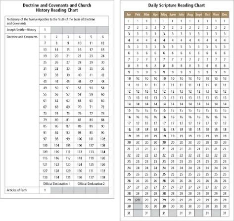 Scripture Reading Chart, Mission Prep, Lds Seminary, Reading Chart, Daily Scripture Reading, Reading Charts, Doctrine And Covenants, Scripture Reading, Church History