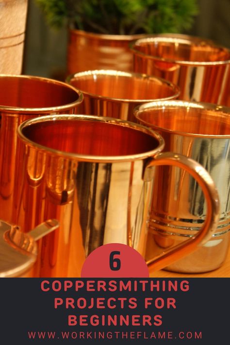 Coppersmithing project ideas for beginners with video tutorials and step-by-step instructions. Copper Smithing, Easy Welding Projects, Copper Diy Projects, Metal Casting Jewelry, Copper Projects, Jewelry Crafts Diy, Copper Jewelry Diy, Metalworking Tools, Cool Welding Projects