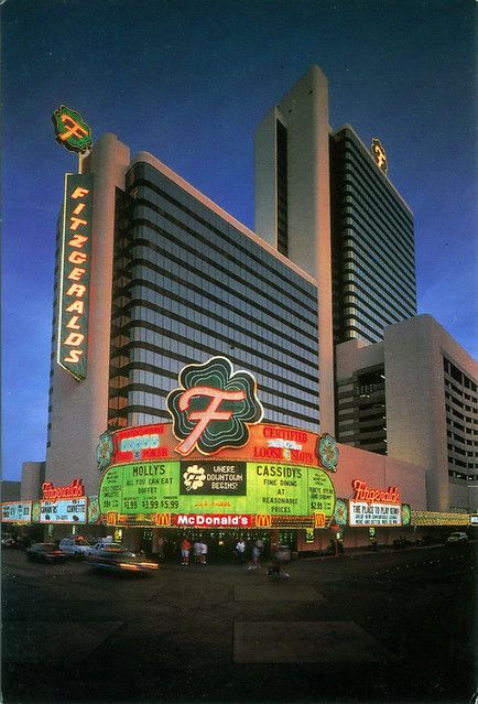 Back reads: C'mon . . . Get Lucky! Fitzgeralds Casino/Hotel, where all the fun and excitement of Las Vegas' colorful Downtown begin! Vintage Las Vegas, Dining Buffet, Casino Hotel, Get Lucky, Vintage Photos, Places To Travel, Las Vegas, Casino, Neon Signs