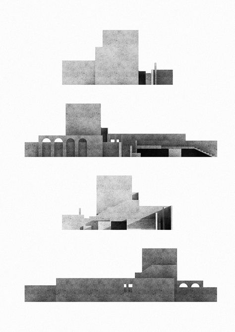 Architecture From a Dream on Behance Elevation Drawing, Architecture Elevation, Architecture Board, Architecture Collage, Architecture Graphics, Architectural Section, Layout Architecture, Architecture Rendering, Diagram Architecture