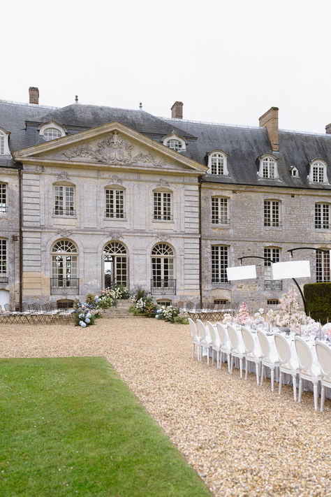 Luxury Wedding in France, Chateau d'Herbetot, Floral, Romantic Wedding, Elegant, Unique, Fine, Premium Wedding, Tablescape, Dinner Table, Stationery, Seating, Venue, French Wedding, Hotfoil, Letterpress, Floral Decor   Credits: Planner & designer @theweddingcompanymuc Photo @zhenyaswan Venue @noamgroup Florist @lakecomoflorist Decor @magnolias_on_silk Wedding Chateau, French Themed Wedding, France Chateau, French Chateau Wedding, Wedding In France, Wedding Tablescape, Chateau Wedding, Normandy France, Wedding Elegant