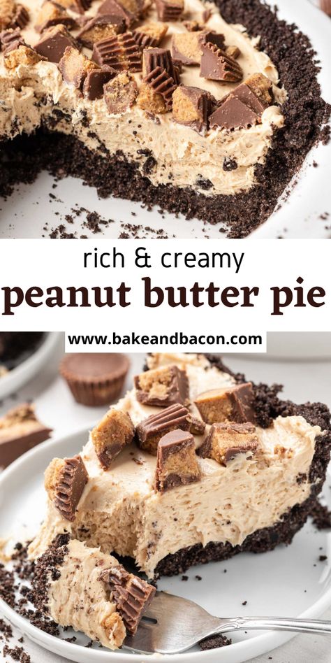 Reese's Peanut Butter Cookie Pie, Jimmy Carter Peanut Butter Pie, Simple Peanut Butter Pie, Pioneer Woman Peanut Butter Pie, Pie Recipes For Thanksgiving, Cool Whip Peanut Butter Pie, Chocolate Chip Peanut Butter Pie, Reese’s Pie, Peanut Butter Pie With Oreo Crust