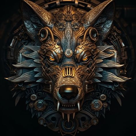 A #steampunk themed wolf head portrait #midjourney #midjourneyart #MidjourneyAI #midjourneyartwork #AIArtwork Steampunk Wolf, Head Portrait, Beautiful Guitars, Wolf Head, Wolf Art, Funny Memes, Memes, Funny, Art