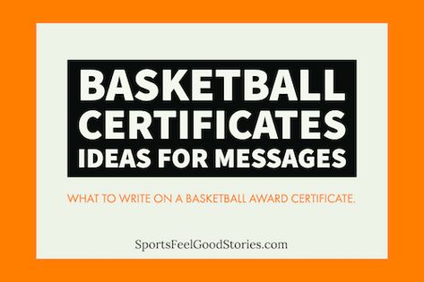 Basketball Award Ideas, Year End Message, Basketball Certificate, Certificate Ideas, Basketball Practice Plans, Coaching Basketball, Basketball Awards, Funny Awards, Basketball Coaching