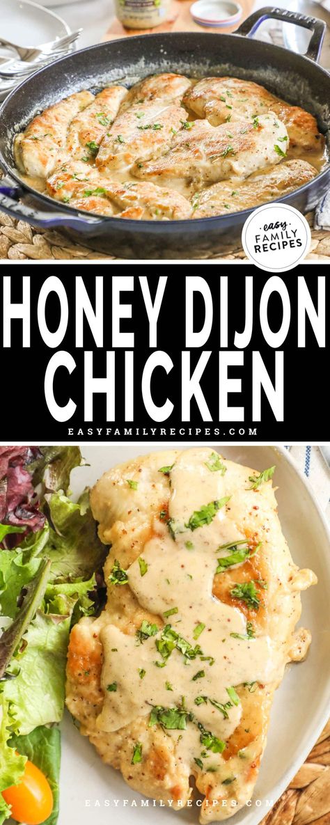 Fast Easy Chicken Recipes Simple Weeknight Dinners, Fast Chicken Dinner, Creamy Dijon Chicken, Sliced Chicken Breast Recipes, Dijon Mustard Sauce, Honey Dijon Chicken, Creamy Dijon, Dijon Chicken, Seared Chicken