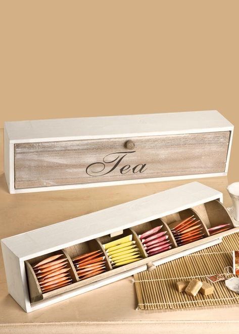 Restauration Hardware, Tea Organization, Wooden Tea Box, Diy Kitchen Storage, Wooden Projects, Tea Box, Diy Wood Projects, Wood Boxes, Diy Kitchen