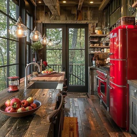 Cabin Kitchen, Future Apartment Decor, Butcher Block Countertops, Chic Kitchen, Dream Apartment, Dream House Interior, Off Grid Living, Off Grid, Dream Rooms