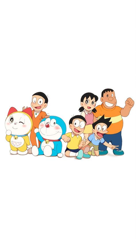 Doraemon Group Photo, Doraemon Family Drawing, Doramon Pic Drawing, Doraemon With Friends, Doraemon All Characters, Nobita And Friends, Doraemon Friends, Doraemon And Friends, Doraemon Characters