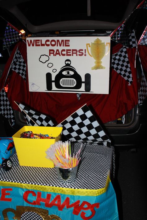 Church Trunk, The Red Balloon, Race Car Themes, Car Theme, Car Themes, Trunk Or Treat, Red Balloon, Car Trunk, Halloween Stuff