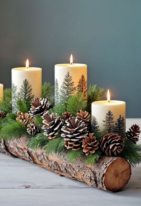 23 Enchanting Woodsy Christmas Décor Ideas for Your Rustic Retreat – Cabin Nook Cabin Crafts Diy Ideas, Woodsy Christmas Decor, Woodsy Christmas, Retreat Cabin, Woodland Christmas Decor, Farmhouse Winter Decor, Cinnamon Filling, Cabin Crafts, Happy Winter Solstice