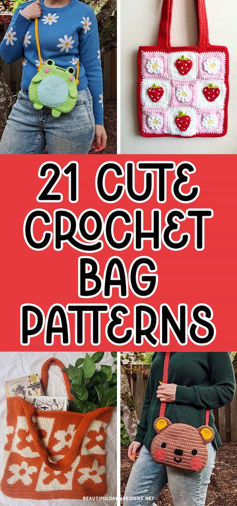 Crochet Cow Bag Pattern Free, Crochet Patterns For Bags Free, Crochet Fall Bag Pattern Free, Purse Patterns Free Crochet, Crochet On The Go Bag, Crochet Novelty Bag, Crochet Halloween Purse Free Pattern, Crochet Pocketbook Pattern Free, Crochet Yarn Bag Pattern Free