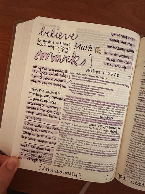 Mark 1 Bible Notes, Bible With Margins, Mark 15 Bible Journaling, Mark 11 Bible Journaling, The Book Of Mark Bible Study, Gospel Of Mark Bible Study, Mark Bible Study Notes, Book Of Mark Bible Journaling, Bible Study Mark