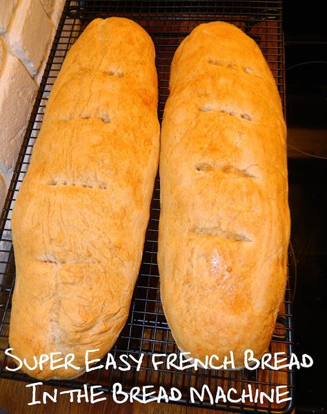 Super Easy French Bread In the Bread Machine (use no oil) French Bread In Bread Machine, Bread Machine French Bread, Bread In Bread Machine, Bread In The Bread Machine, Garbage Bread, Easy French Bread, Easy French Bread Recipe, Easy Bread Machine Recipes, Bread Head